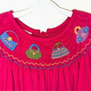 Charming Pink Smocked Kids Dress